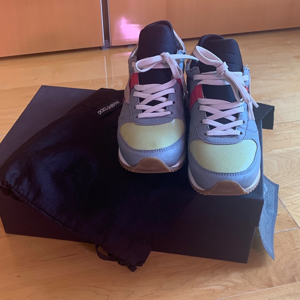 Dolce & Gabbana Gray and Yellow Women's Sneakers